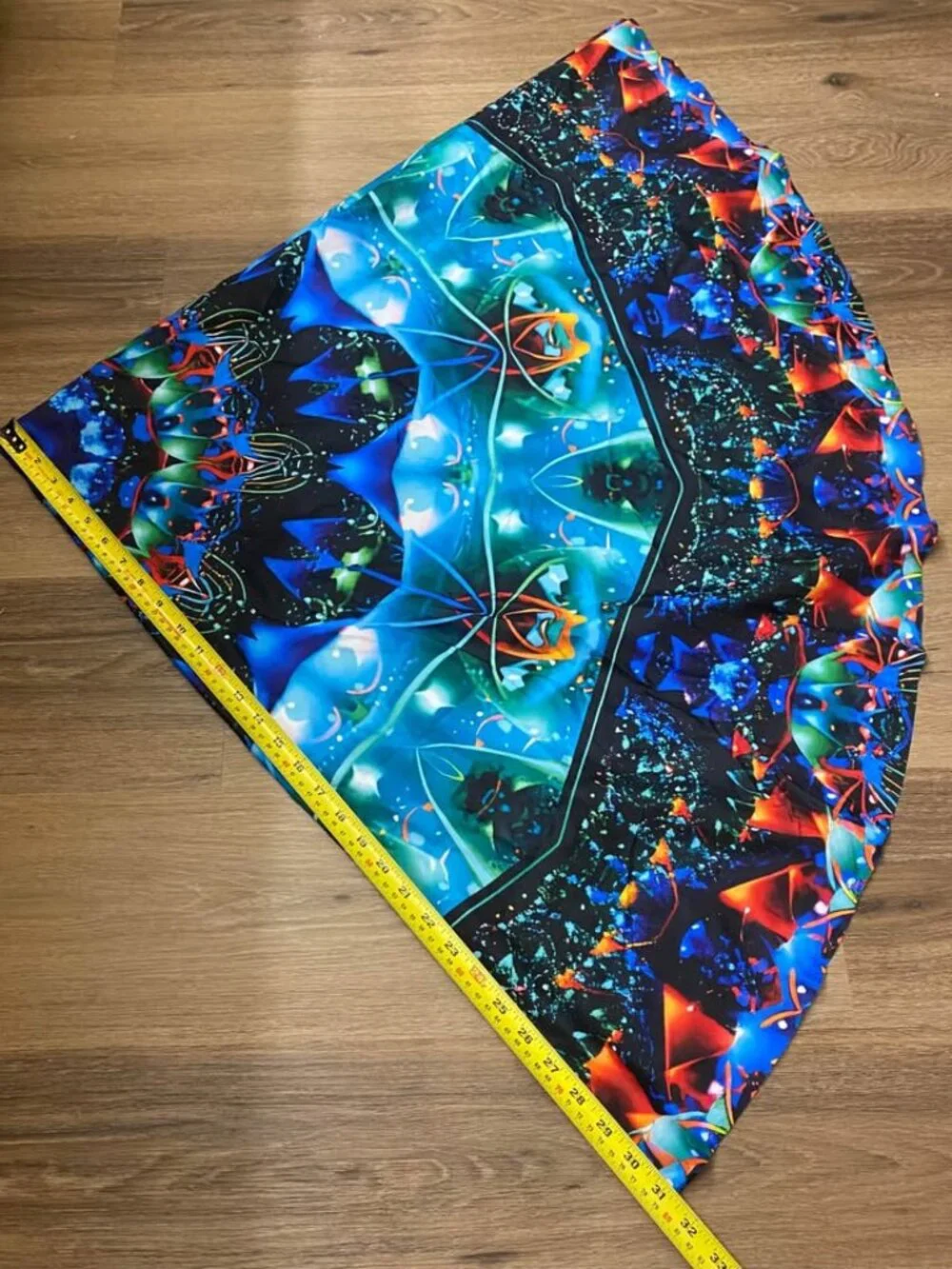 62” Round Geometric Tablecloth | Colorful Modern Table Cover | Multicolor Dining